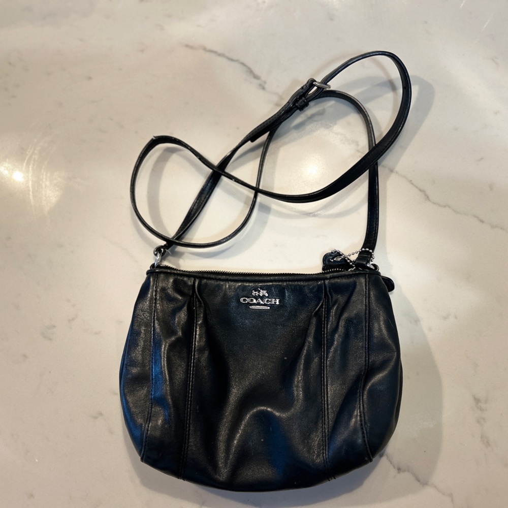 Black Leather Vintage Designer Coach Purse